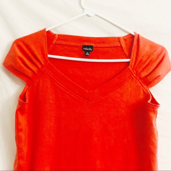 Rafaella Orange Off the Shoulder Shirt Medium - Picture 2 of 3